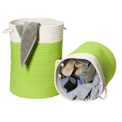 Nicholas 2-Tone Hampers - Green 17"x17"x22"