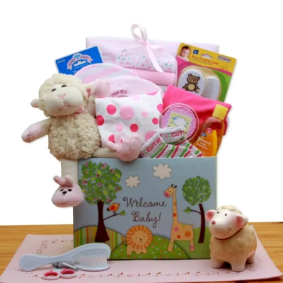 Welcome Gift Pink New Baby Bath Set